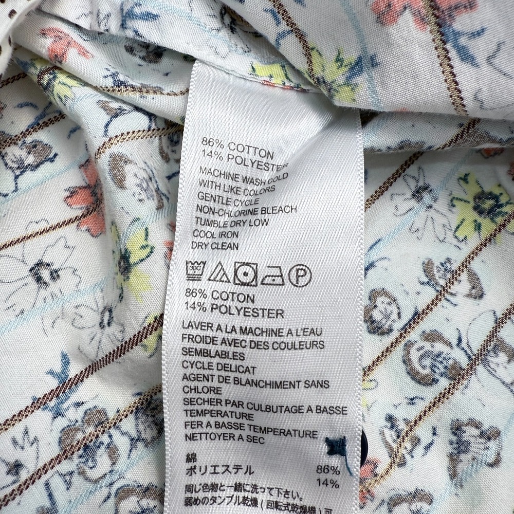 Tommy Bahama Floral Striped Casual Button Up Shirt Mens XL White Multi Flip Cuff - Picture 6 of 7